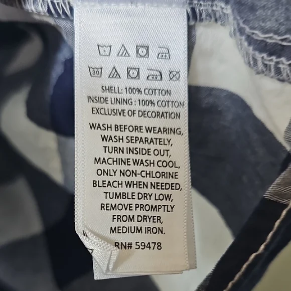 Tommy Bahama Checkered Navy and White Shirt Boys Size 10/12 Large - Picture 5 of 6